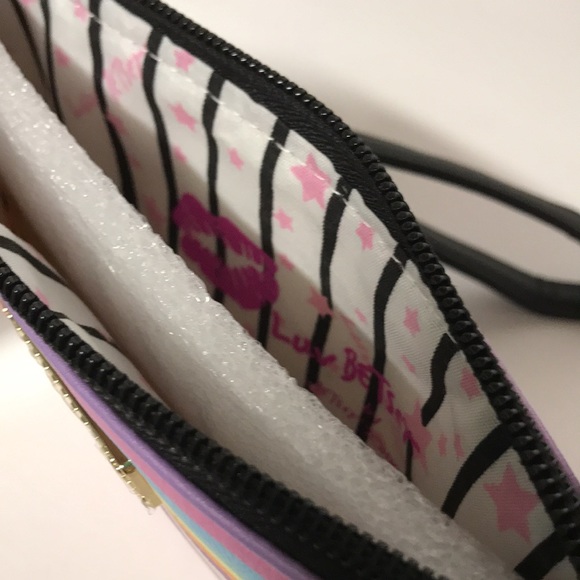 Betsey Johnson Wristlet Cat Rainbow wallet NWT - Picture 6 of 9